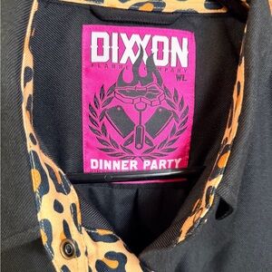 DIXXON “Dinner Party” Black Shirt flannel with Leopard Print Accents